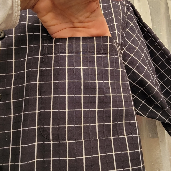 Bugatchi Checked Button Down Short Sleeve Shirt Size Medium - Picture 2 of 12